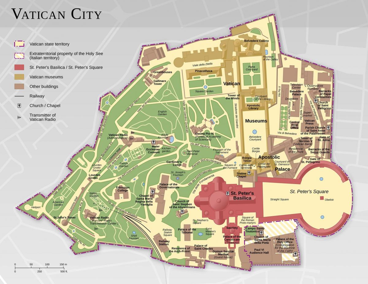 carte de la cité du vatican et de Rome