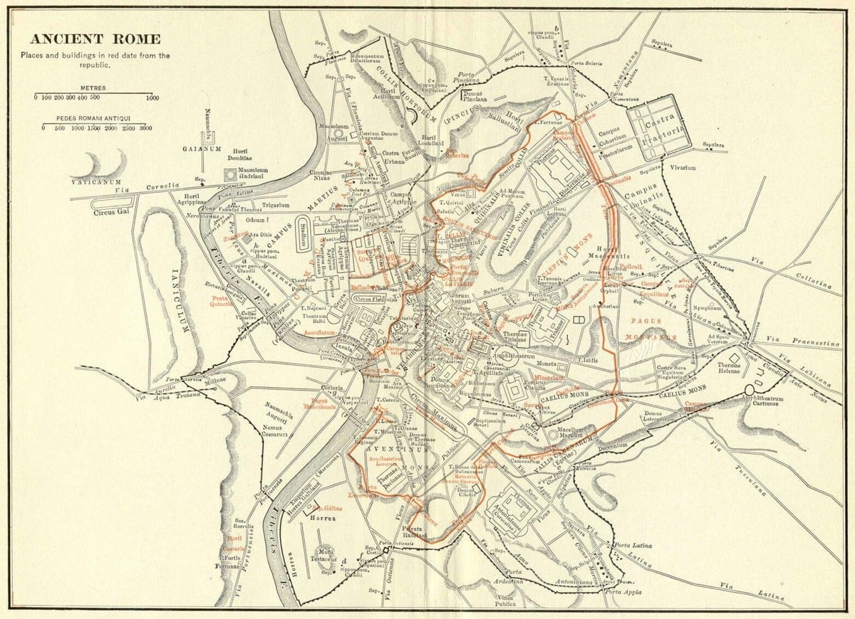 vintage carte de Rome