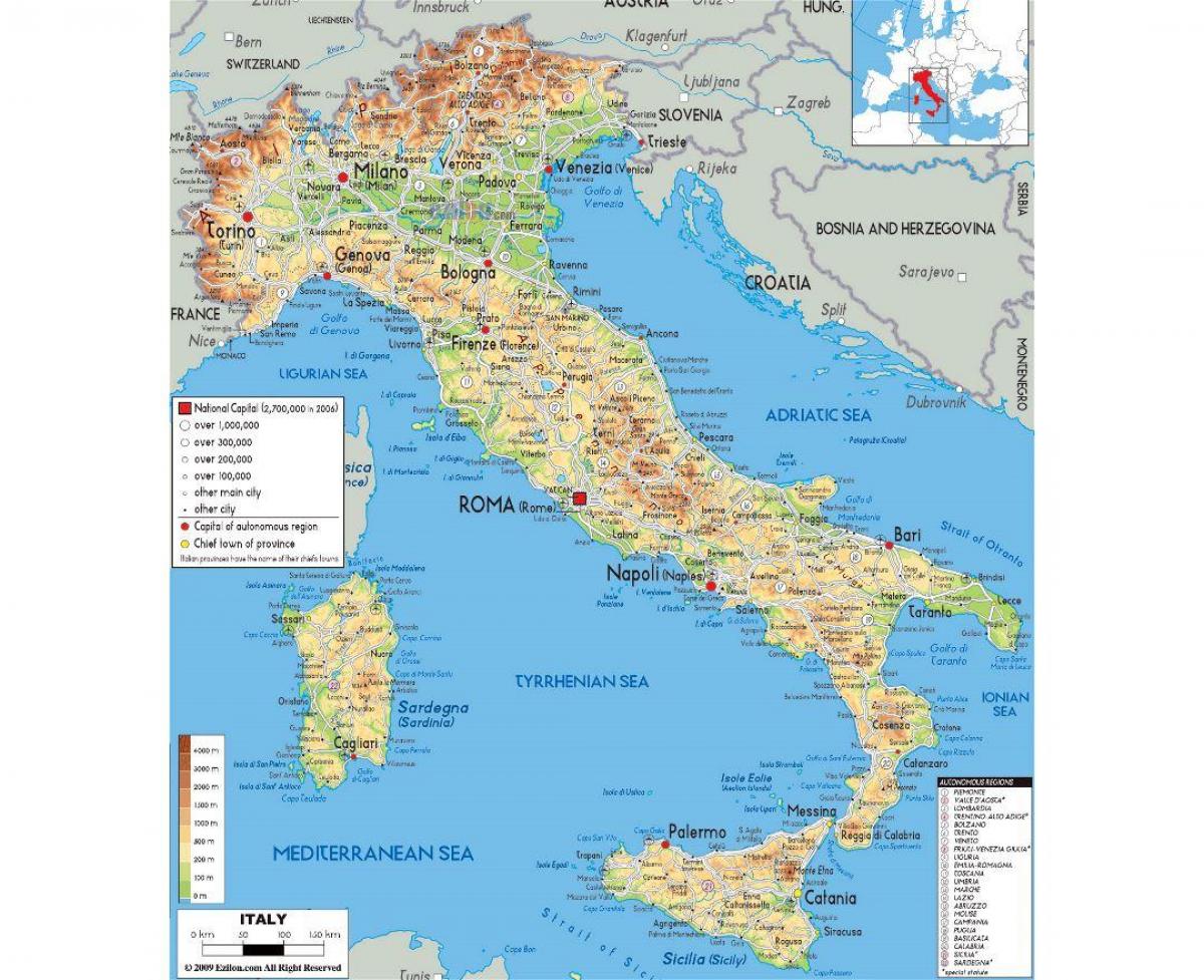 Carte de physique Rome