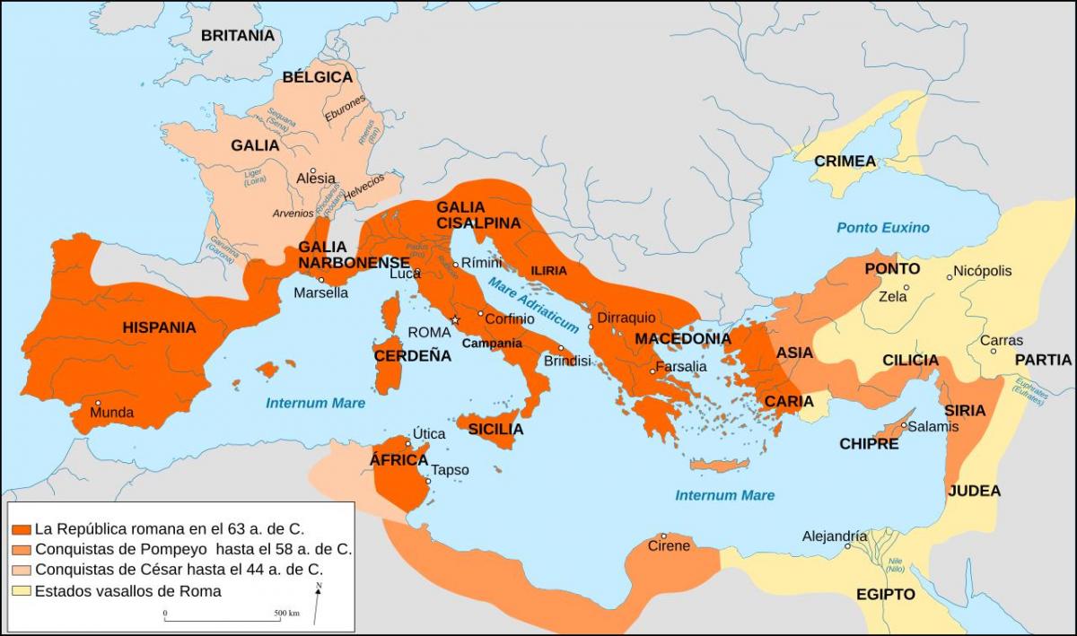 la Rome antique carte étiquetés