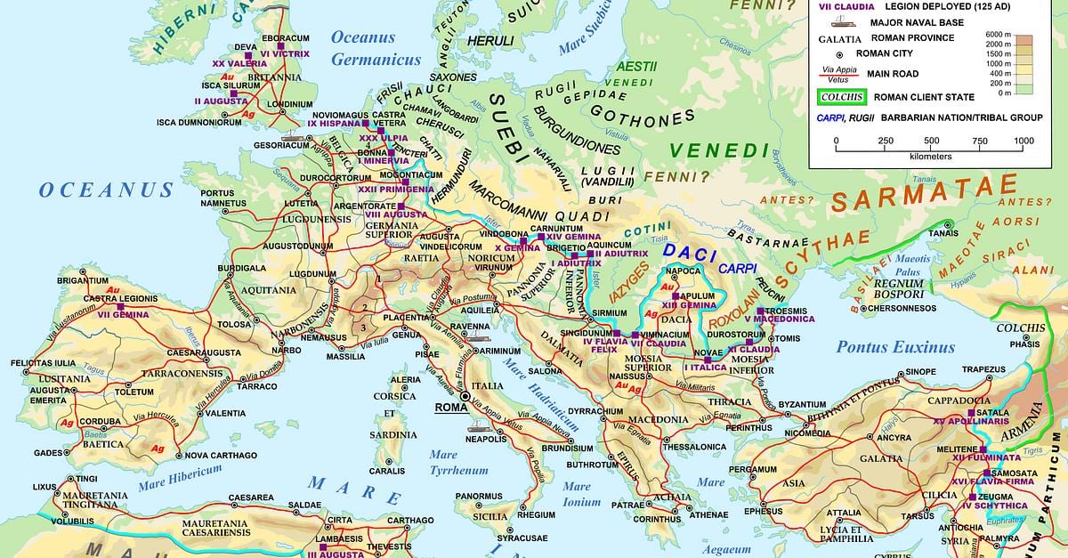 Carte de la Rome impériale
