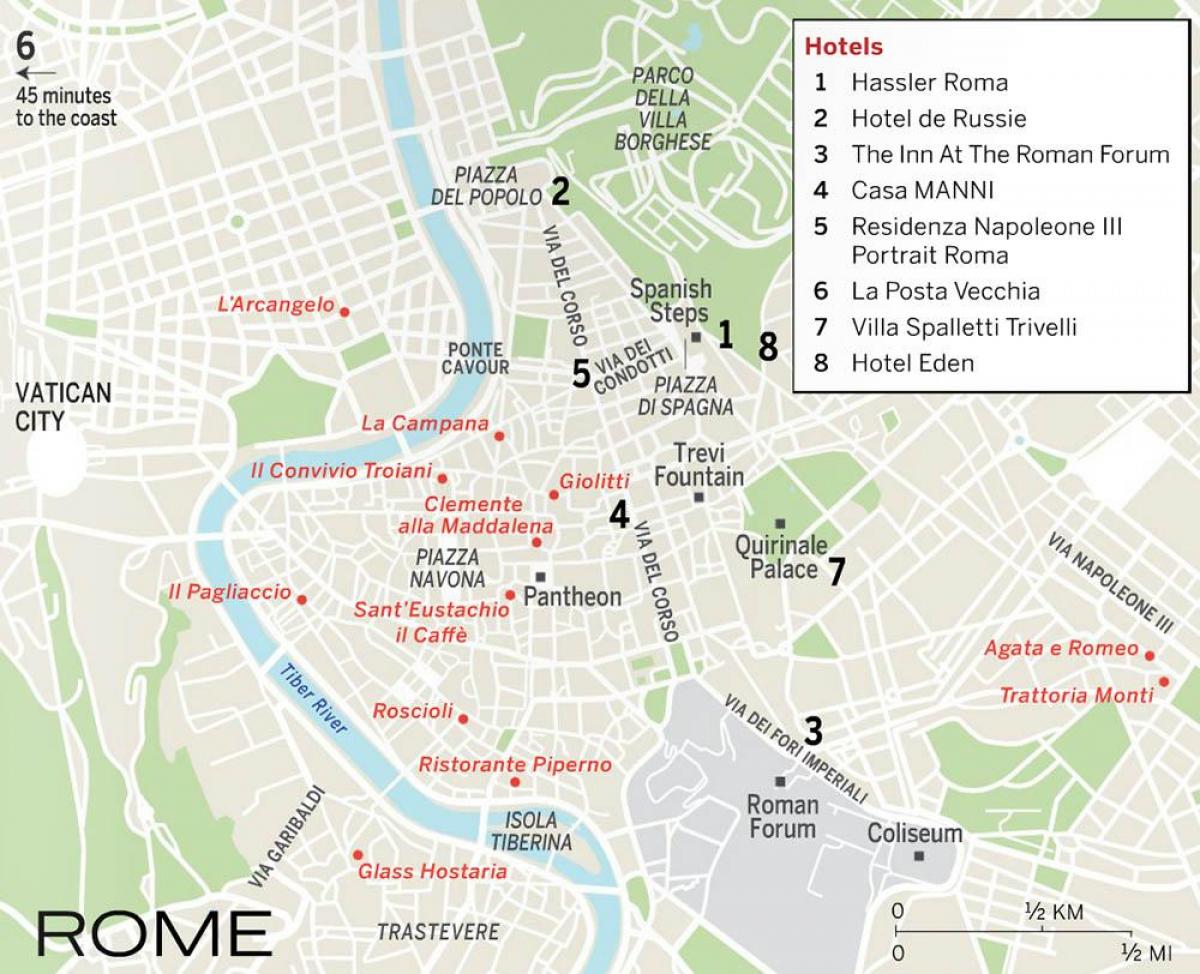 carte du panthéon de Rome, Italie