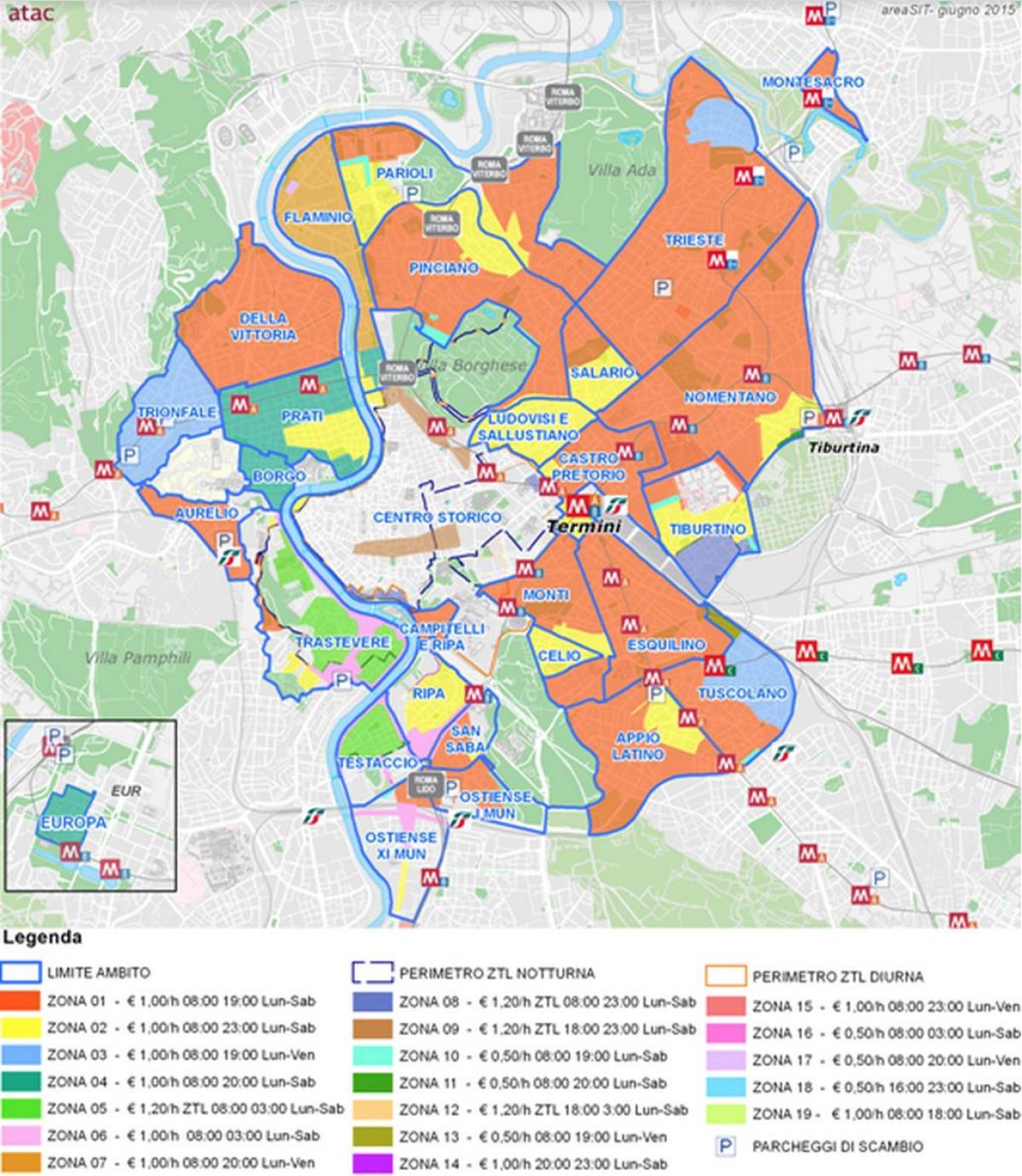 Les Quartiers De Rome Carte - Carte De Rome Quartiers (Lazio - Italie)