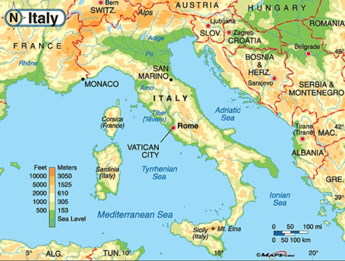 Carte de Rome de la géographie