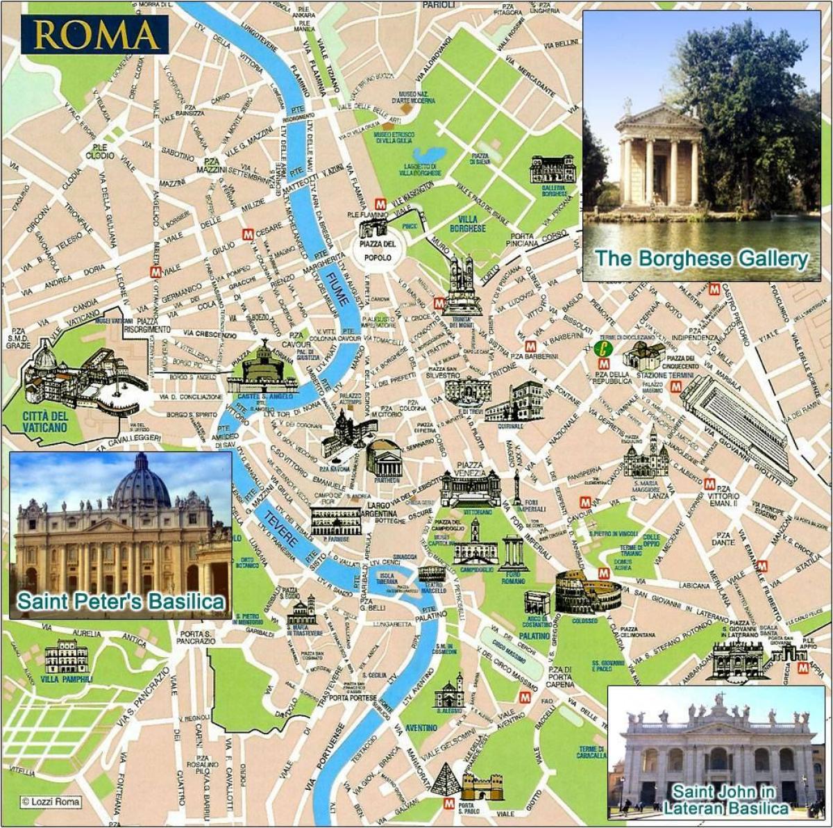 Carte de Rome points d'intérêt