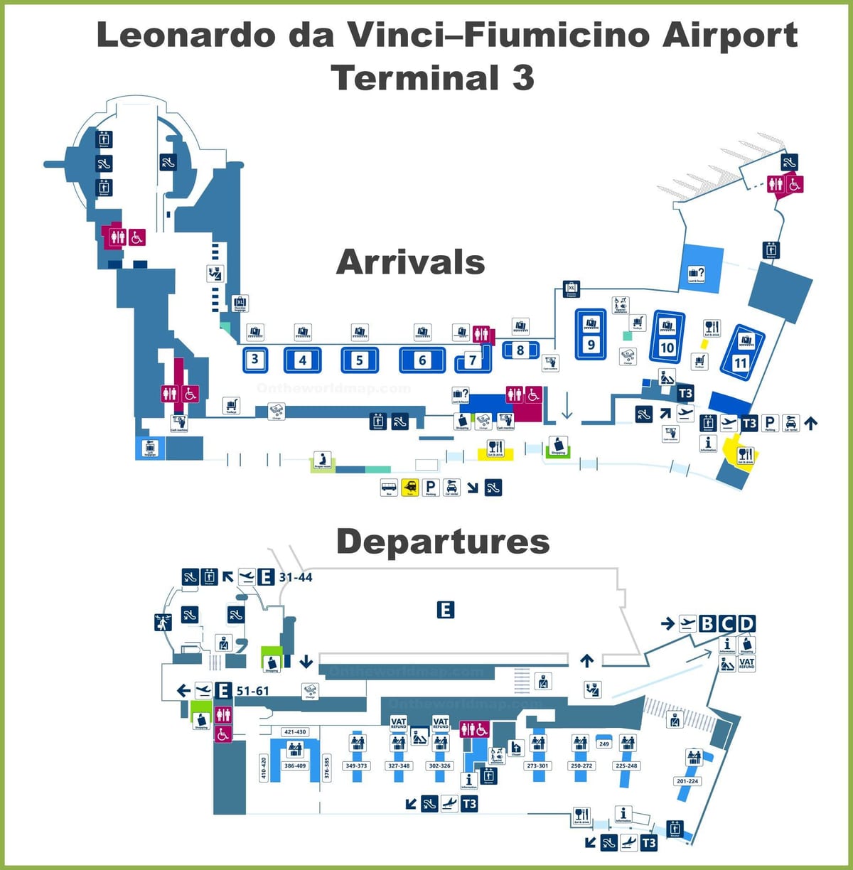 l'aéroport fco carte terminal 3