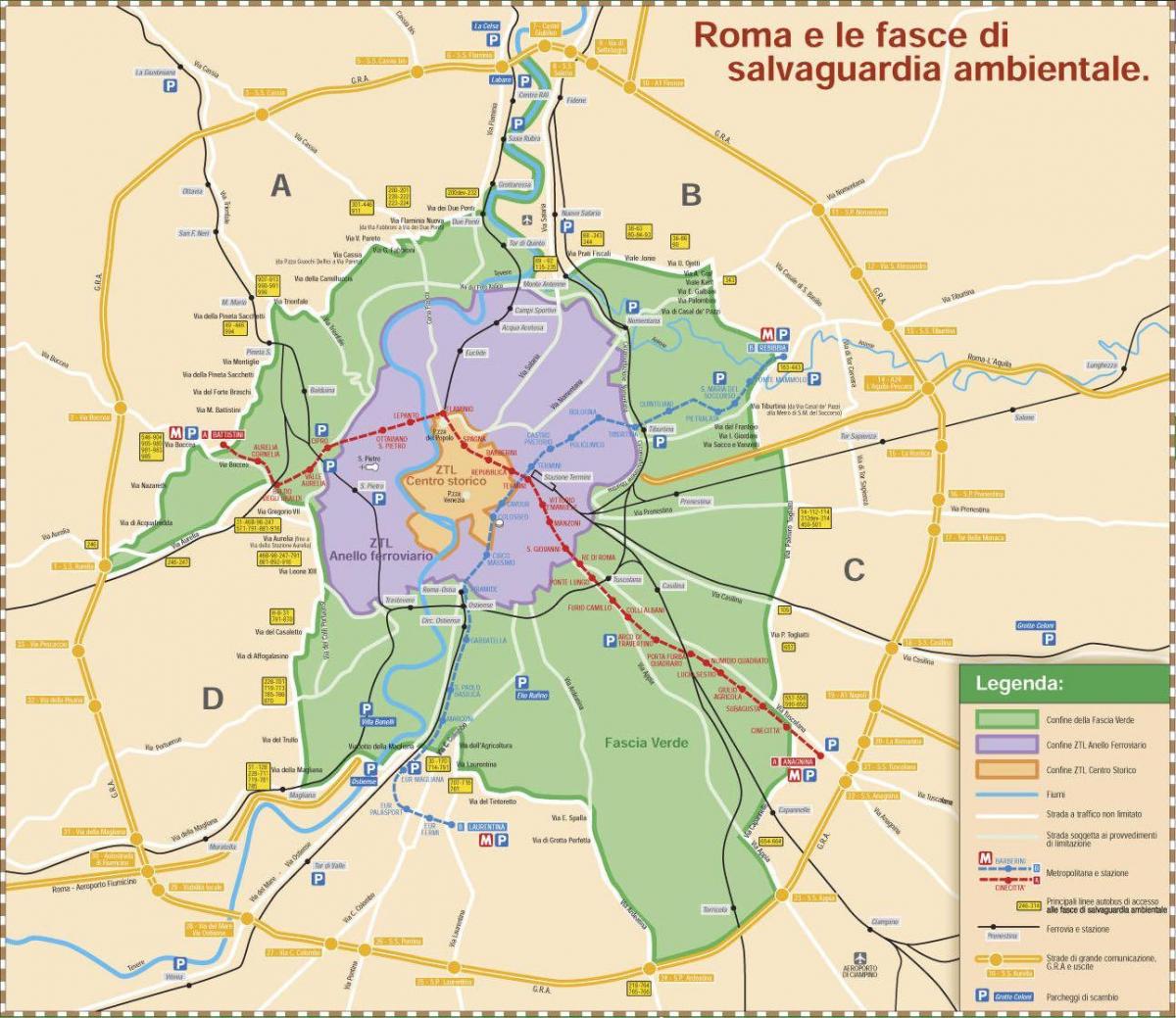 De Rome de la carte des zones ztl