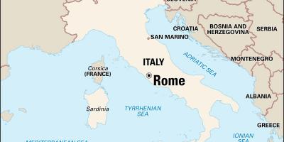 La carte de Rome, Italie et ses environs