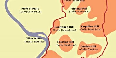 Carte des collines de Rome 