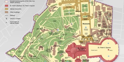 Carte de la cité du vatican et de Rome