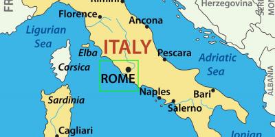 Carte de l'Italie montrant Rome