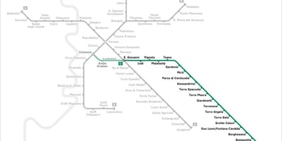 Carte de Rome de la ligne de métro c