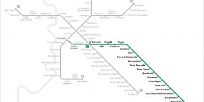 Carte de Rome de la ligne de métro c